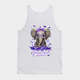 Stomach Cancer Awareness Elephant Ribbon Tank Top